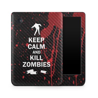Carbon Fiber E-Reader Skin Compatible with Kobo Clara Colour (2024) - Kill Zombies - Premium 3M Vinyl Protective Wrap Decal Cover - Easy to Apply | Crafted in The USA by MightySkins