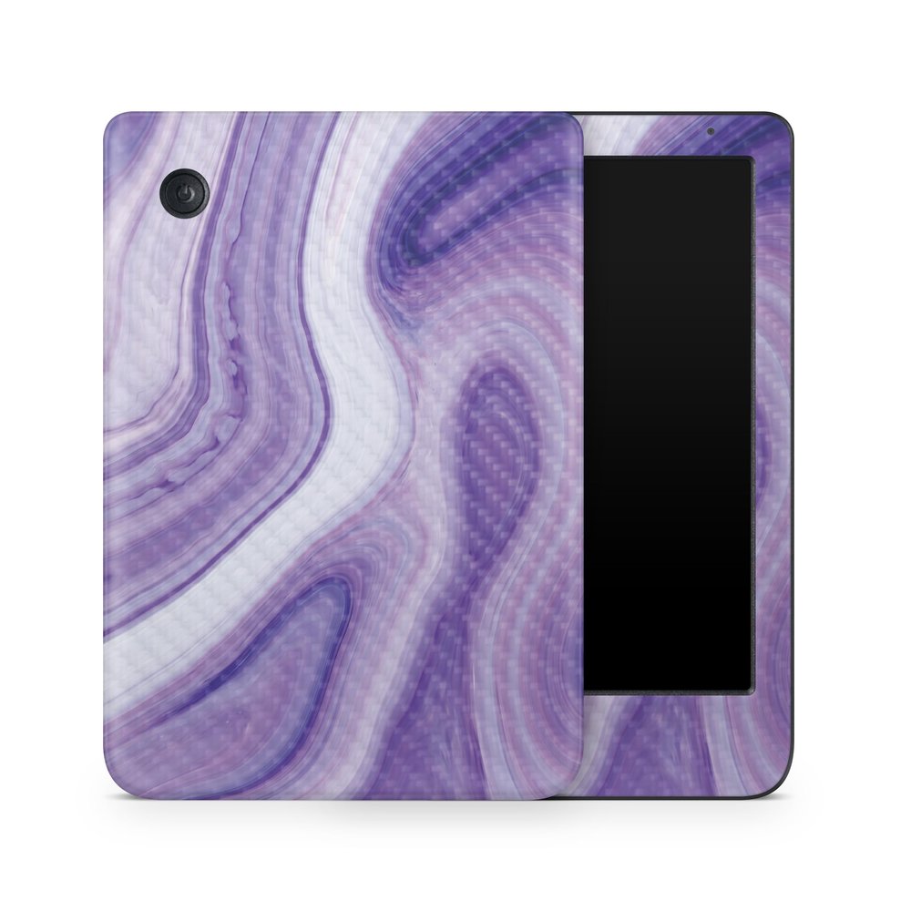 Carbon Fiber E-Reader Skin Compatible with Kobo Clara Colour (2024) - Lavendar Acrylic - Premium 3M Vinyl Protective Wrap Decal Cover - Easy to Apply | Crafted in The USA by MightySkins