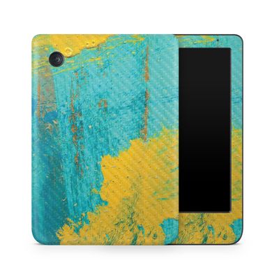 Carbon Fiber E-Reader Skin Compatible with Kobo Clara Colour (2024) - Acrylic Blue - Premium 3M Vinyl Protective Wrap Decal Cover - Easy to Apply | Crafted in The USA by MightySkins