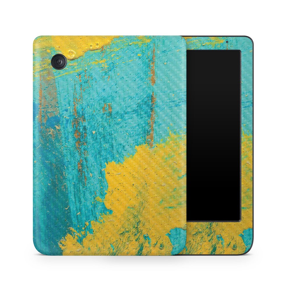 Carbon Fiber E-Reader Skin Compatible with Kobo Clara Colour (2024) - Acrylic Blue - Premium 3M Vinyl Protective Wrap Decal Cover - Easy to Apply | Crafted in The USA by MightySkins