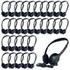 ZHENWAY 20 Pack Class Set Headphones for Kids Students School Classroom Bulk Earphones Adjustable with 3.5 mm Jack for Library Children Adults(006 Black Headphones) view 1