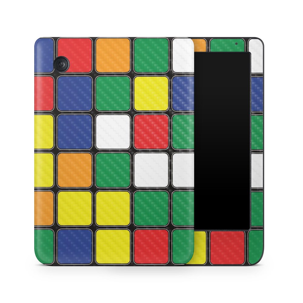 Carbon Fiber E-Reader Skin Compatible with Kobo Clara Colour (2024) - Puzzle Cube - Premium 3M Vinyl Protective Wrap Decal Cover - Easy to Apply | Crafted in The USA by MightySkins