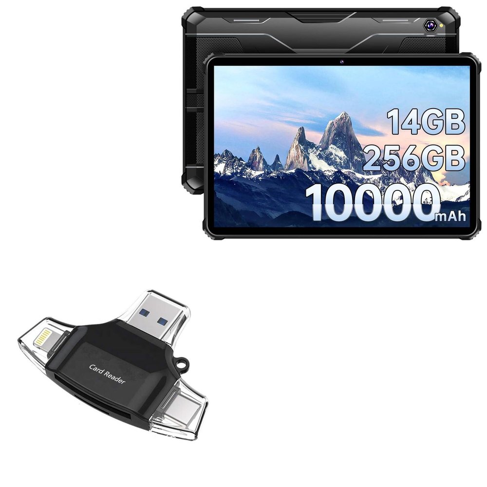 BoxWave Smart Gadget Compatible with Oukitel RT5 - AllReader SD Card Reader, microSD Card Reader SD Compact USB - Jet Black