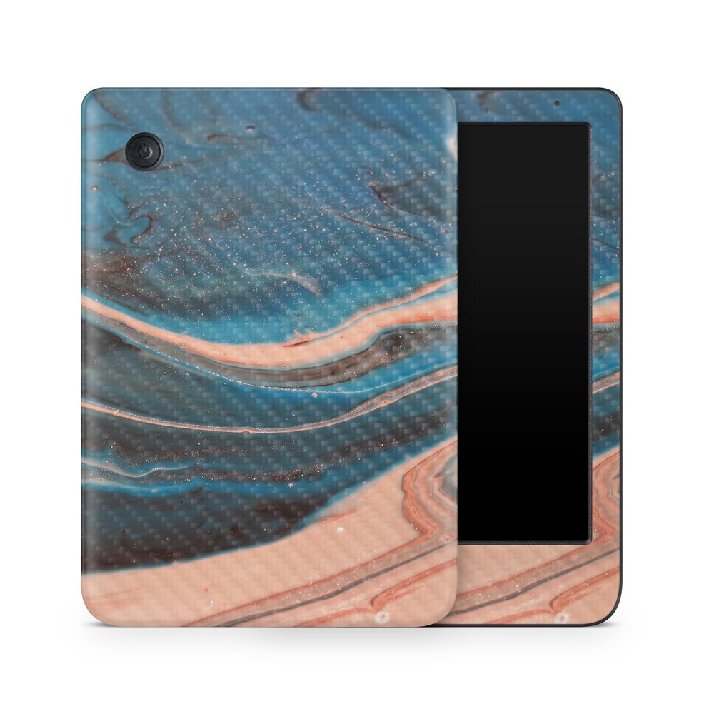 Carbon Fiber E-Reader Skin Compatible with Kobo Clara Colour (2024) - Sea Dunes - Premium 3M Vinyl Protective Wrap Decal Cover - Easy to Apply | Crafted in The USA by MightySkins