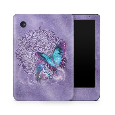Glossy Glitter E-Reader Skin Compatible with Kobo Clara Colour (2024) - Celtic Butterflies - Premium 3M Vinyl Protective Wrap Decal Cover - Easy to Apply | Crafted in The USA by MightySkins