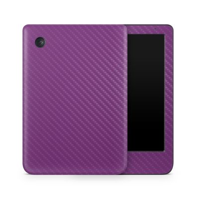 Carbon Fiber E-Reader Skin Compatible with Kobo Clara Colour (2024) - Solid Purple - Premium 3M Vinyl Protective Wrap Decal Cover - Easy to Apply | Crafted in The USA by MightySkins