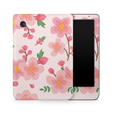 Carbon Fiber E-Reader Skin Compatible with Kobo Clara Colour (2024) - Lilies in Bloom - Premium 3M Vinyl Protective Wrap Decal Cover - Easy to Apply | Crafted in The USA by MightySkins
