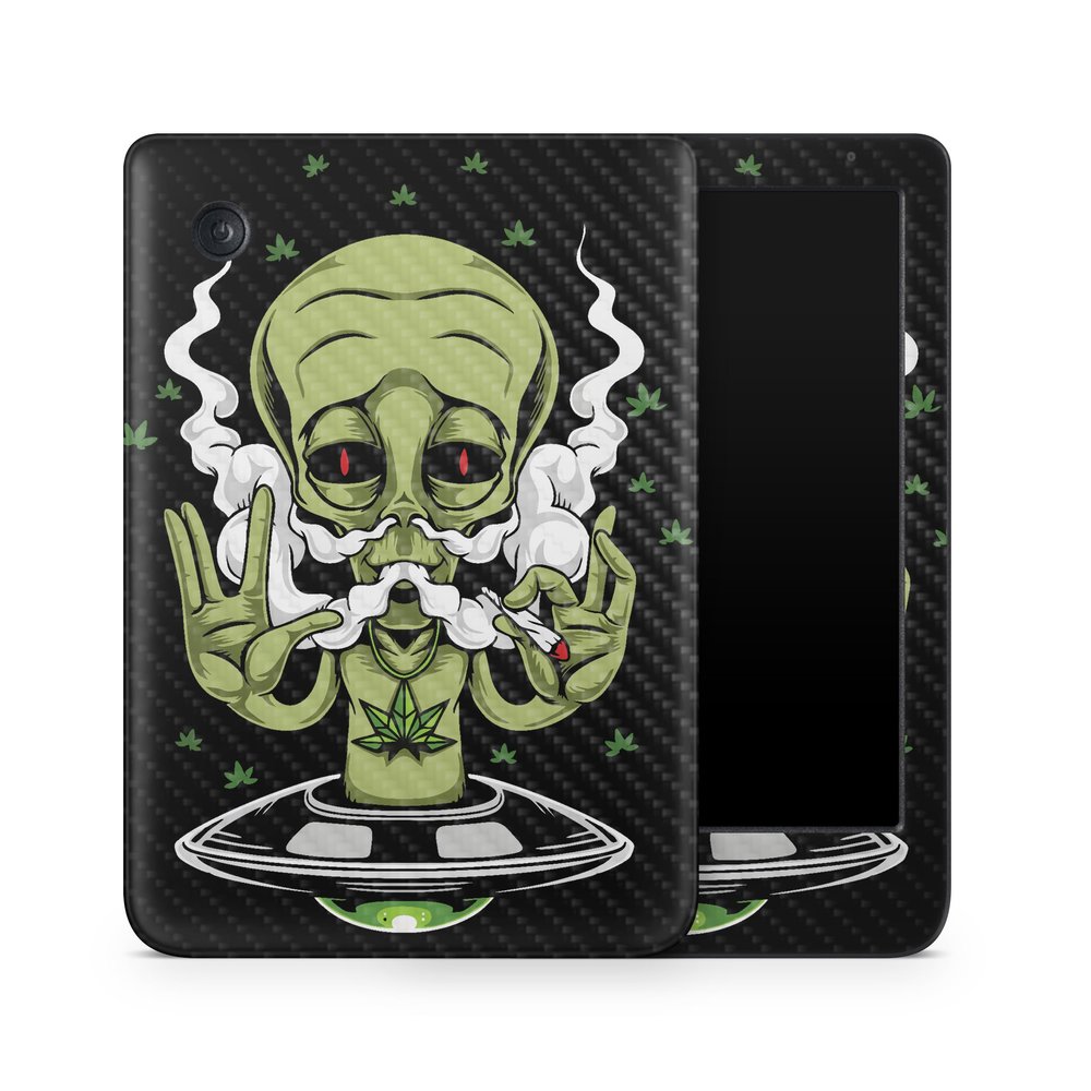 Carbon Fiber E-Reader Skin Compatible with Kobo Clara Colour (2024) - Come in Peace - Premium 3M Vinyl Protective Wrap Decal Cover - Easy to Apply | Crafted in The USA by MightySkins