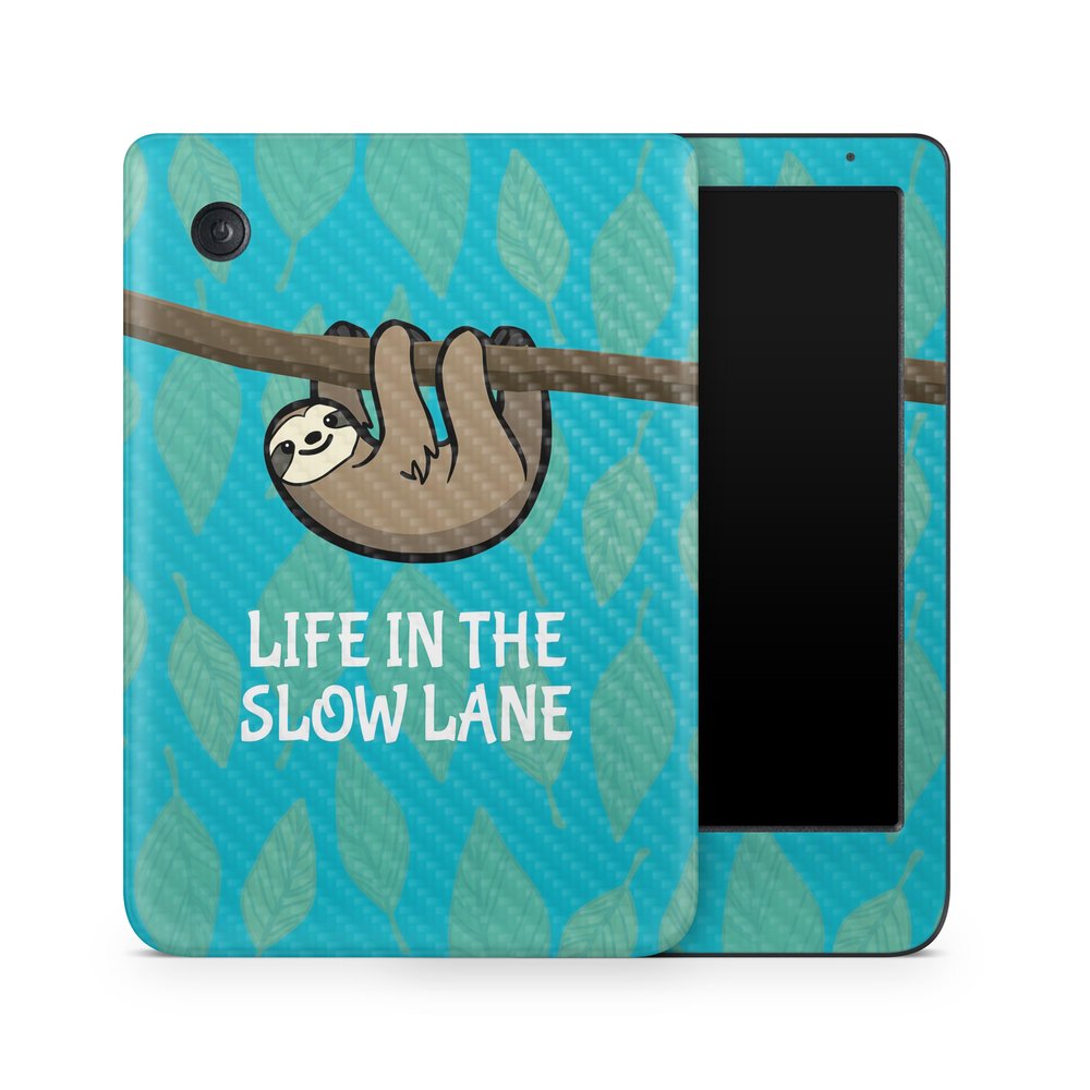 Carbon Fiber E-Reader Skin Compatible with Kobo Clara Colour (2024) - Slow Sloth - Premium 3M Vinyl Protective Wrap Decal Cover - Easy to Apply | Crafted in The USA by MightySkins