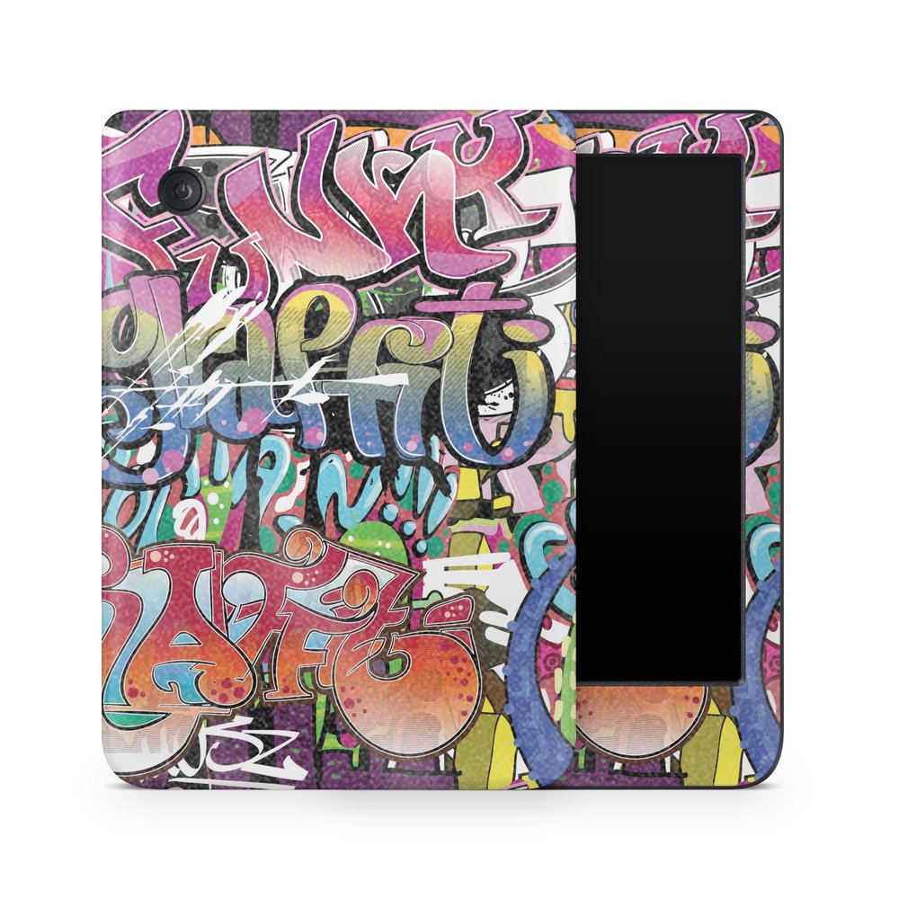 Glossy Glitter E-Reader Skin Compatible with Kobo Clara Colour (2024) - Funky Graffiti - Premium 3M Vinyl Protective Wrap Decal Cover - Easy to Apply | Crafted in The USA by MightySkins