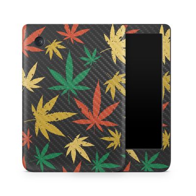 Carbon Fiber E-Reader Skin Compatible with Kobo Clara Colour (2024) - Rastafari Kush - Premium 3M Vinyl Protective Wrap Decal Cover - Easy to Apply | Crafted in The USA by MightySkins