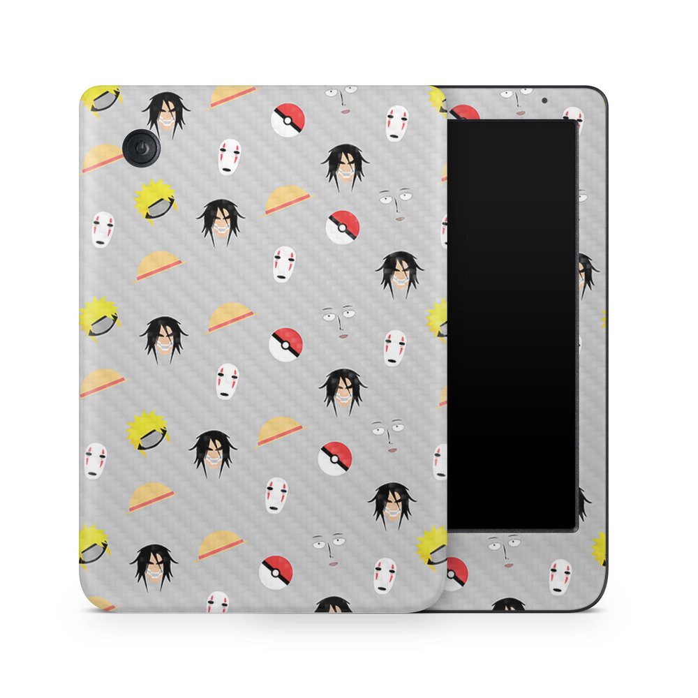 Carbon Fiber E-Reader Skin Compatible with Kobo Clara Colour (2024) - Anime Fan - Premium 3M Vinyl Protective Wrap Decal Cover - Easy to Apply | Crafted in The USA by MightySkins