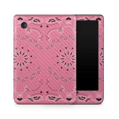 Carbon Fiber E-Reader Skin Compatible with Kobo Clara Colour (2024) - Pink Bandana - Premium 3M Vinyl Protective Wrap Decal Cover - Easy to Apply | Crafted in The USA by MightySkins