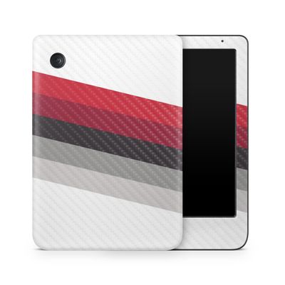 Carbon Fiber E-Reader Skin Compatible with Kobo Clara Colour (2024) - Slant Stripes - Premium 3M Vinyl Protective Wrap Decal Cover - Easy to Apply | Crafted in The USA by MightySkins
