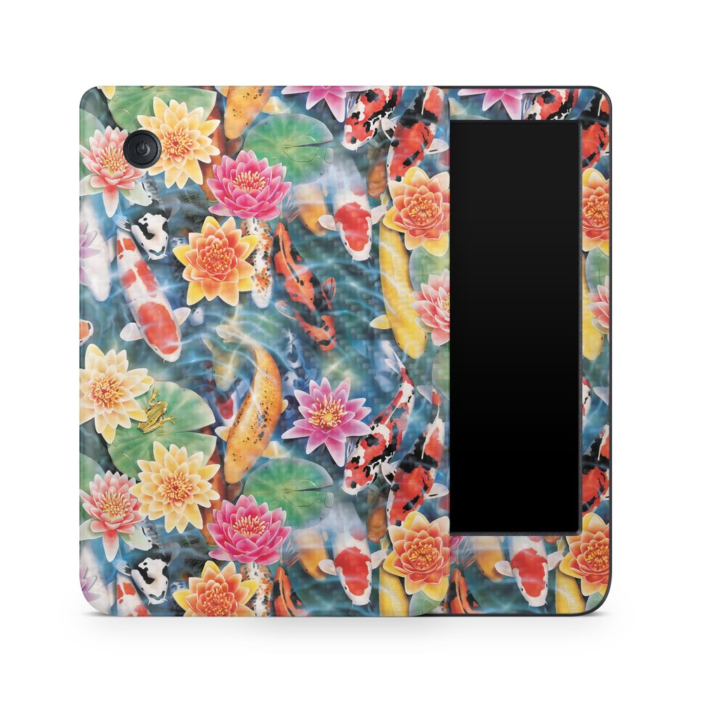 Carbon Fiber E-Reader Skin Compatible with Kobo Clara Colour (2024) - Koi Pond - Premium 3M Vinyl Protective Wrap Decal Cover - Easy to Apply | Crafted in The USA by MightySkins