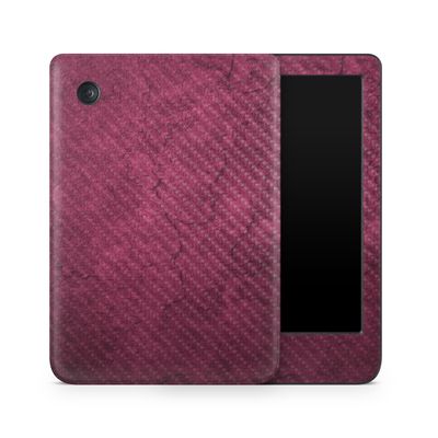Carbon Fiber E-Reader Skin Compatible with Kobo Clara Colour (2024) - Pink Gravel - Premium 3M Vinyl Protective Wrap Decal Cover - Easy to Apply | Crafted in The USA by MightySkins