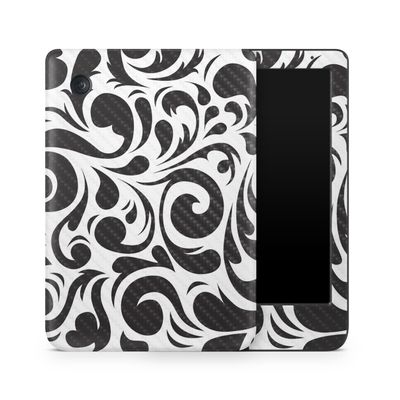 Carbon Fiber E-Reader Skin Compatible with Kobo Clara Colour (2024) - Swirly Black - Premium 3M Vinyl Protective Wrap Decal Cover - Easy to Apply | Crafted in The USA by MightySkins