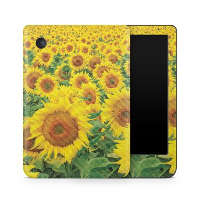 Carbon Fiber E-Reader Skin Compatible with Kobo Clara Colour (2024) - Sunflower Field - Premium 3M Vinyl Protective Wrap Decal Cover - Easy to Apply | Crafted in The USA by MightySkins