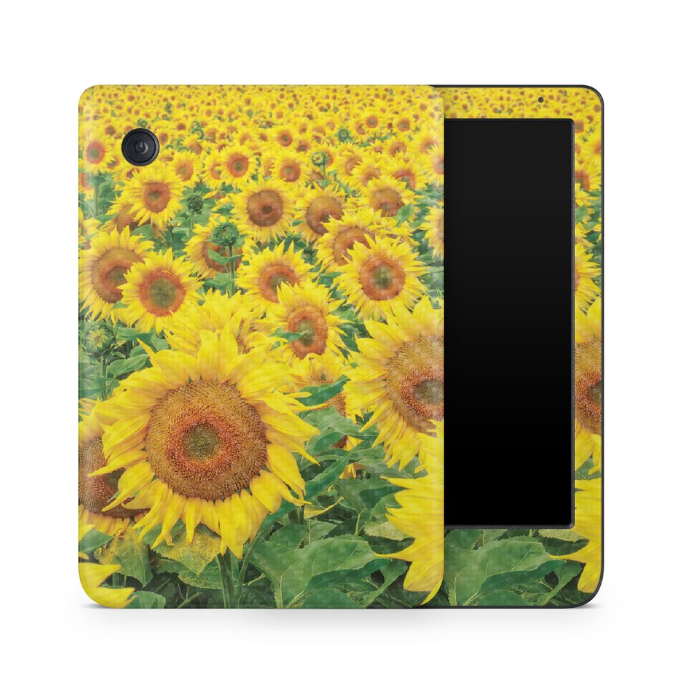 Carbon Fiber E-Reader Skin Compatible with Kobo Clara Colour (2024) - Sunflower Field - Premium 3M Vinyl Protective Wrap Decal Cover - Easy to Apply | Crafted in The USA by MightySkins