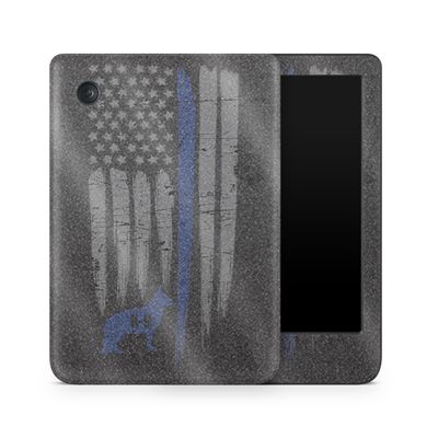 Glossy Glitter E-Reader Skin Compatible with Kobo Clara Colour (2024) - Thin Blue Line K9 - Premium 3M Vinyl Protective Wrap Decal Cover - Easy to Apply | Crafted in The USA by MightySkins