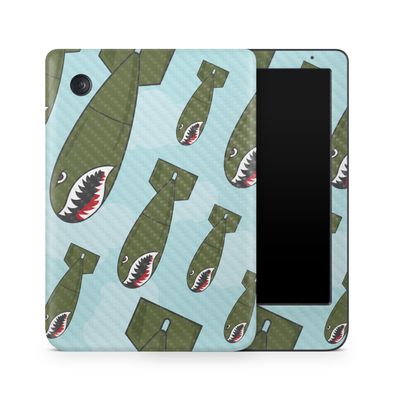 Carbon Fiber E-Reader Skin Compatible with Kobo Clara Colour (2024) - Bombs Away - Premium 3M Vinyl Protective Wrap Decal Cover - Easy to Apply | Crafted in The USA by MightySkins