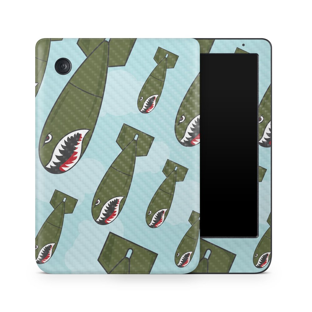 Carbon Fiber E-Reader Skin Compatible with Kobo Clara Colour (2024) - Bombs Away - Premium 3M Vinyl Protective Wrap Decal Cover - Easy to Apply | Crafted in The USA by MightySkins