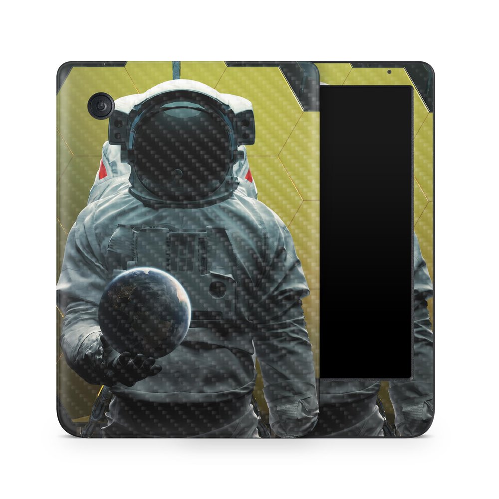 Carbon Fiber E-Reader Skin Compatible with Kobo Clara Colour (2024) - World in Your Hand - Premium 3M Vinyl Protective Wrap Decal Cover - Easy to Apply | Crafted in The USA by MightySkins