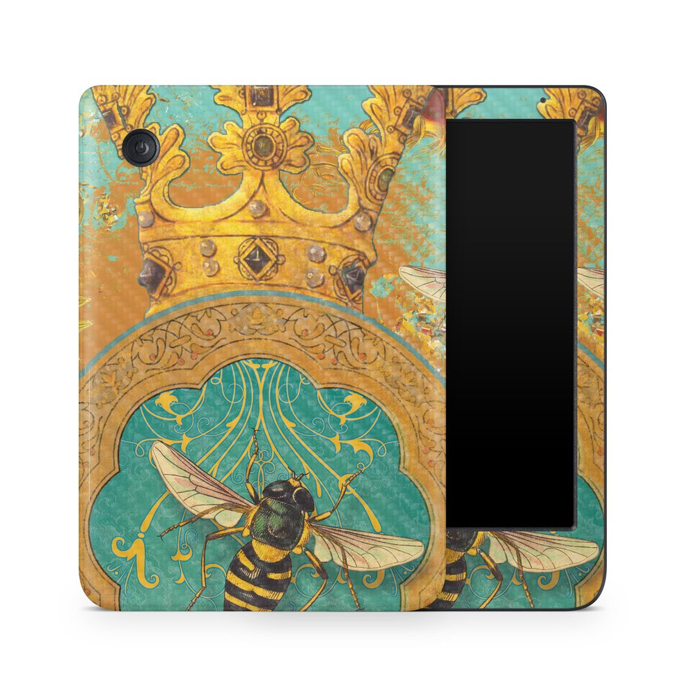 Carbon Fiber E-Reader Skin Compatible with Kobo Clara Colour (2024) - Bee Queen - Premium 3M Vinyl Protective Wrap Decal Cover - Easy to Apply | Crafted in The USA by MightySkins