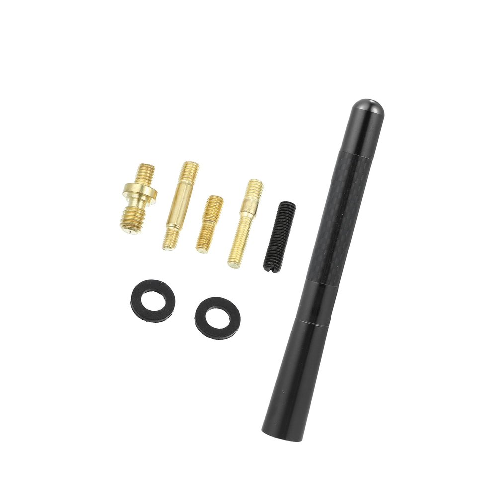 ACROPIX 1 Set 12cm 4.7 Inch Universal Car AM FM Radio Signal Antenna Mast for for Jeep for Dodge for Ram for Ford for Toyota Carbon Fiber Pattern Black Car Parts