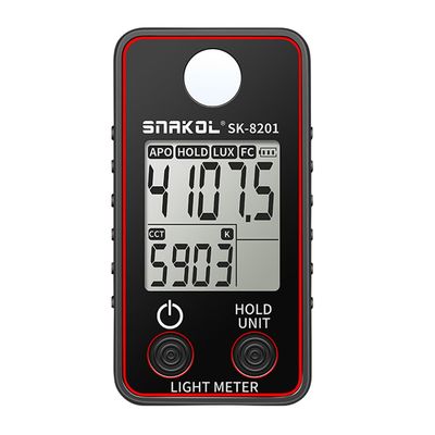 BSEWO Illuminance Meter,Color Temperature Tester High Precise Illuminance Meter 0.5-300000LUX LED Illumination Test Meter Photographic Luminance Measuring Device(Panel Color red and Blue Random)