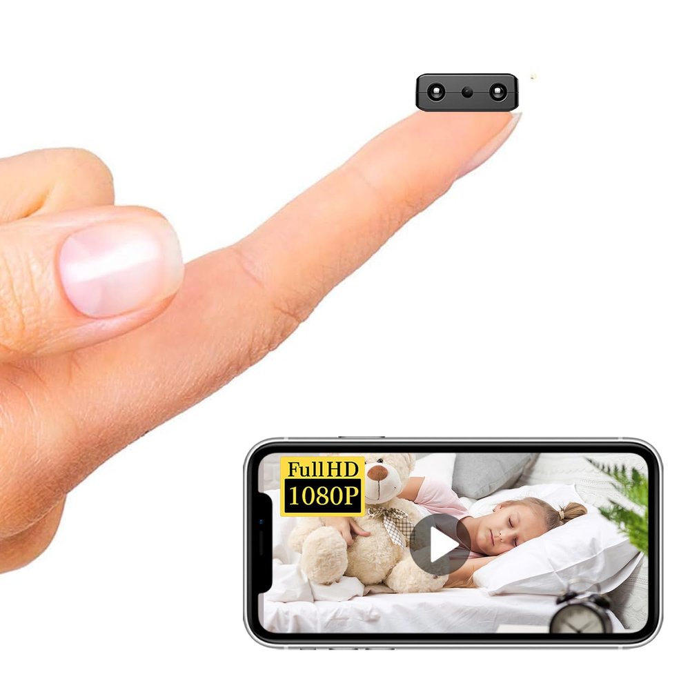 Smallest Wireless WiFi IP Camera,HD1080P Concealed Camera,MiniCamera,Portable Video Recording Live Feed,Baby Monitor with Night Vision,Motion Detection,Cloud Storage for Security with iOS Android APP