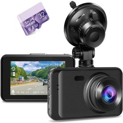 Auttoop Dash Camera for Car, Dash Cams FHD 1080P Dash Cam Front with 32GB Card, Super Night Vision Dashcam, Dashcams for Cars w/WDR Loop Recording G-Sensor Parking Monitor