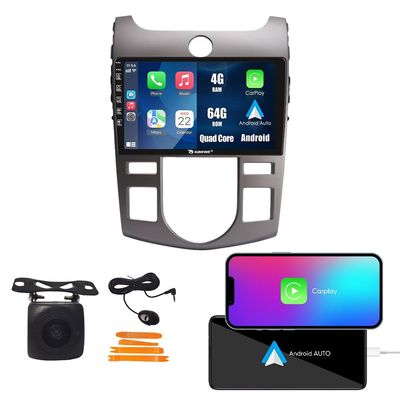 Car CarPlay Android Auto Navigation Stereo GPS Radio Display 9" IPS Touchscreen Headunit Tablet Pad Media Player for Kia Forte 2008-2013 AUTO AC, if Applicable Quad Core 4G+64G