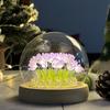 (20 Flower) Assembled Tulip Lamp Night Light with Glass Dome, Cool Handmade Artificial Flower Table Lamp Bedroom Desk Decoration for Women Girlfriend Sister Besties Birthday Christmas Gift (Purple) view 1