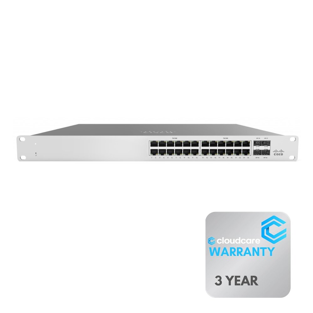 Refurbished MS120-24P-HW Meraki MS120-24P 24 Port PoE Unclaimed Switch | 384W PoE Budget | Meraki Cloud Managed | Stay Protected with Cloud Care's 3 Year Warranty | Meraki License Sold Seperately