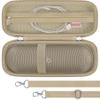 BOVKE Carrying Case for Beats Pill - Portable Bluetooth Speaker, New Beats Pill Wireless Speaker Travel Holder Bag with Extra Mesh Pocket for Charging Cables, Accessories, Gold+Gold view 1