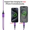 100W 2-in-1 USB-C Cable 4FT Purple, Dual USB C 5A Fast Charging, Splitter Multi USB Type C Charge for MacBook Air, iPhone 15 Plus/Pro Max, iPad Pro, Samsung Galaxy S24 S23, Tab S9, Lenovo, Dell Laptop view 4