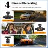 360 Degree View 4 Channel Dash Cam for Cars,Dash Cam Car Camera Front and Rear Inside Left Right for Cars,3 inch Dashcams with IR Night Vision,Loop Recording,G-Sensor,24H Parking Mode Monitor view 2