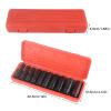 PZLVAME 1/2 Inch Deep Impact Socket Tool Set, 10pcs 6 Point Head Socket, High Hardness, Quick Repair, Chrome Vanadium Steel view 3