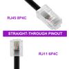 10FT-4Pack RJ45 8P4C to RJ11 6P4C for telephone signal(TEL port) for Landline Telephone Service Fax or Answering, Analog Phone, XXX: NOT for NETWORK signal for Ethernet Device CAT(LAN port), PC view 2