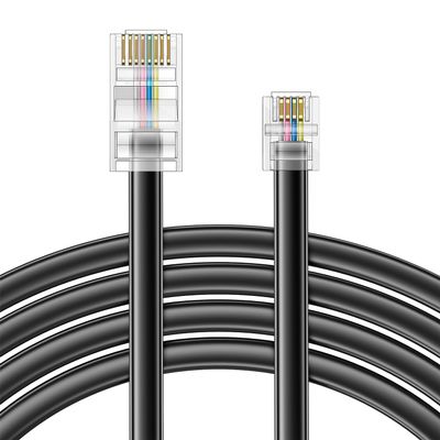 15FT-4Pack RJ45 8P4C to RJ11 6P4C for telephone signal(TEL port) for Landline Telephone Service Fax or Answering, Analog Phone, XXX: NOT for NETWORK signal for Ethernet Device CAT(LAN port), PC