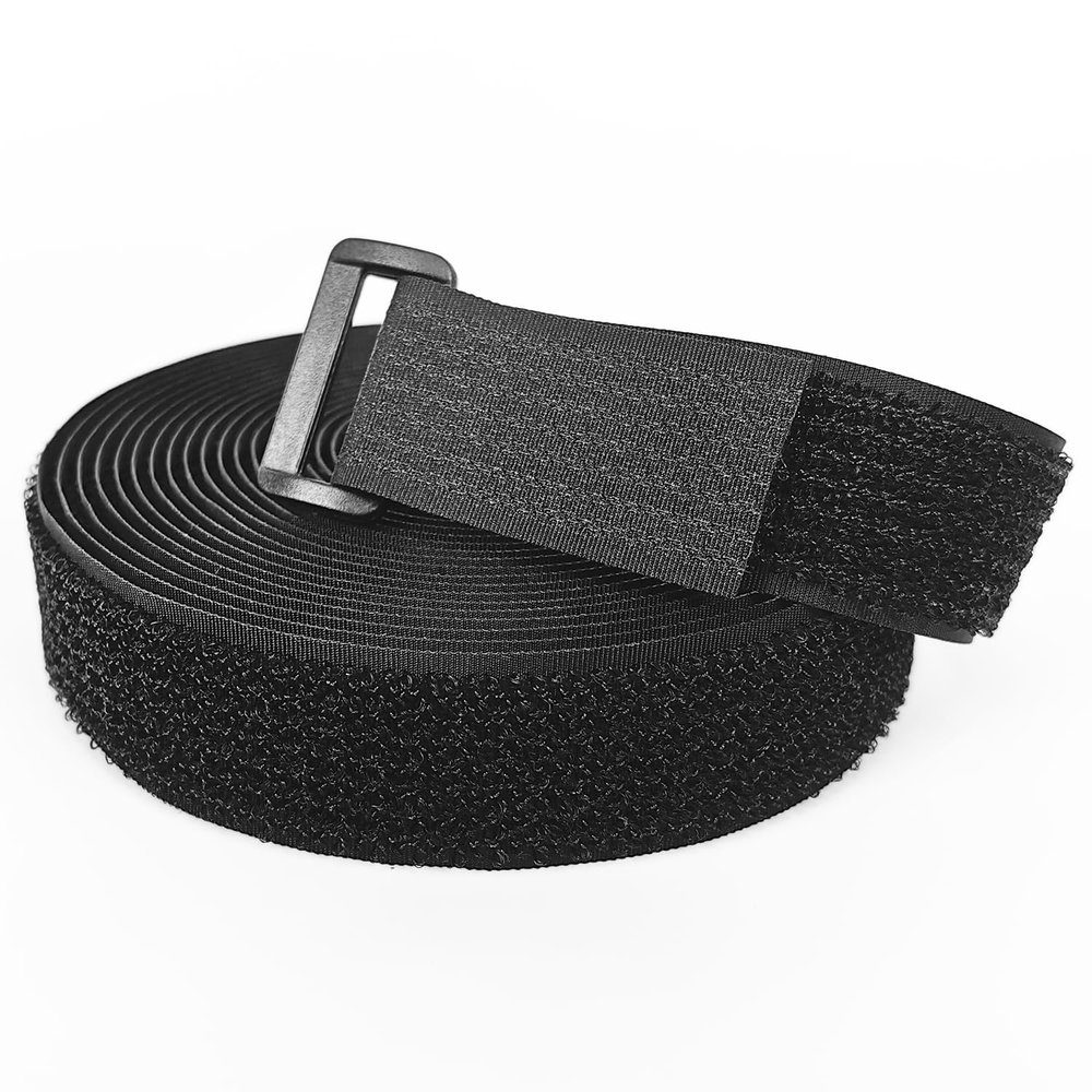 Heavy Duty Hook and Loop Straps - 16' Long, 25 Buckles, Cut to Length, Reusable Cord Straps for Storage and Organization
