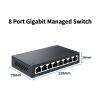 BAISULI Business Ethernet switches 8 Port Gigabit Ethernet Switch Managed 1000Mbps Network Switcher with Web Management/802.3Q/VLAN/QOS/SNMP DC 5V 1A view 2