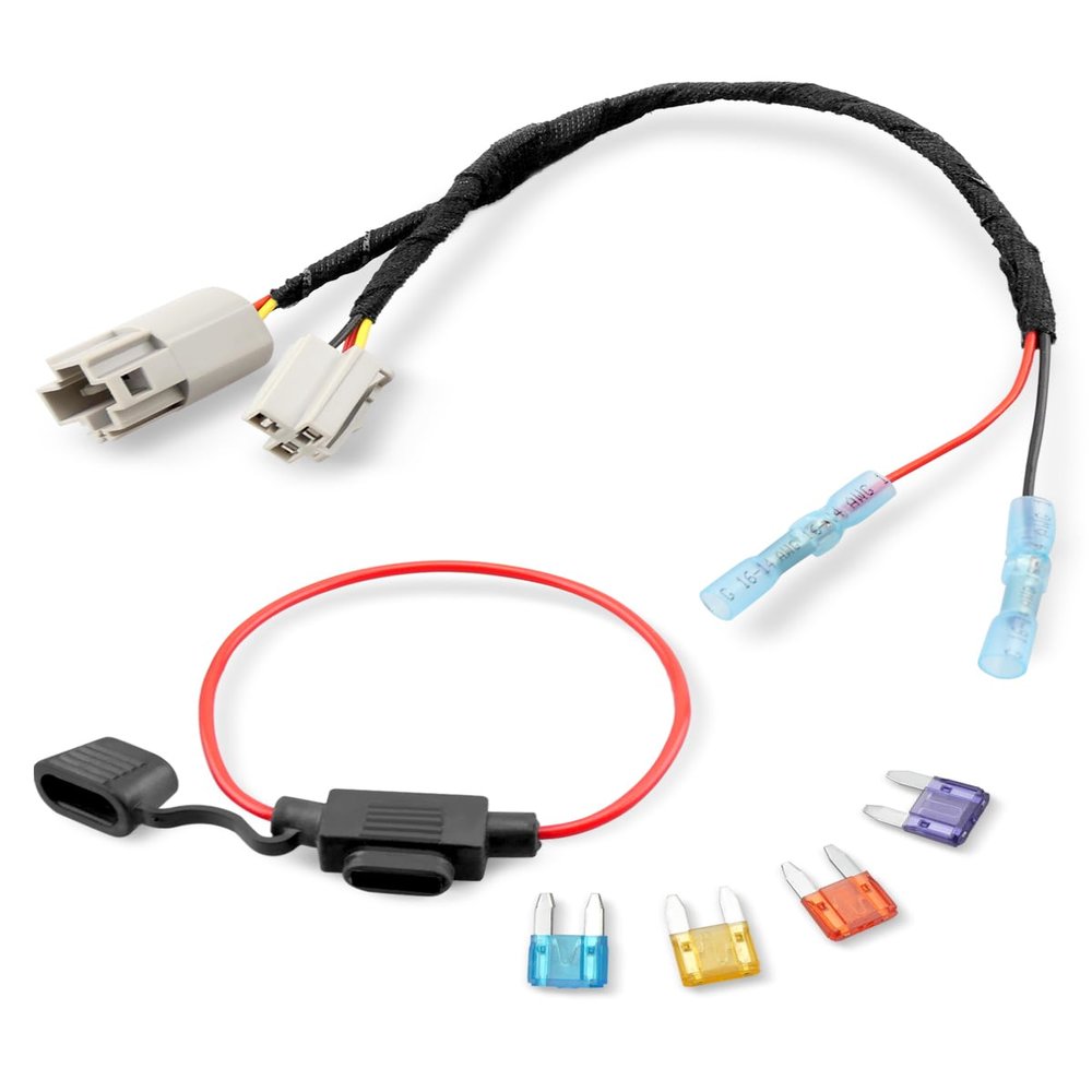 12 Volt Power Adapter Wiring Harness Switch Connector Plug with Fuse Fit for Chrysler Dodge Ram 2001-2022 Power Outlet to Add Backup Camera CB Radio Radar Detectors Portable GPS