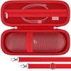 BOVKE Carrying Case for Beats Pill - Portable Bluetooth Speaker, New Beats Pill Wireless Speaker Travel Holder Bag with Extra Mesh Pocket for Charging Cables, Accessories, Red+Red view 1