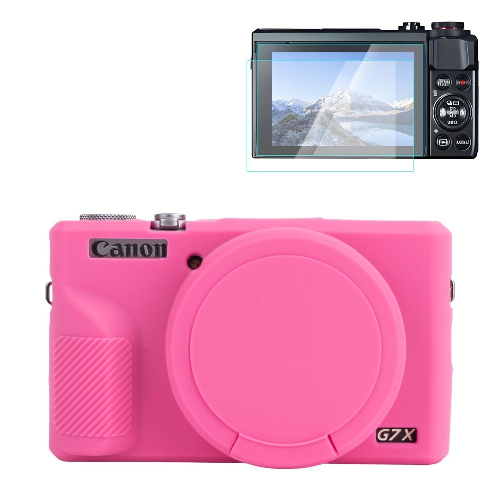 Rieibi Silicone Case for Canon G7X Mark III Case, G7X Mark III Accessories with 2 pcs sreen Protectors,Detachable Lens Cover for Canon G7X Mark III Cover