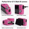 Rieibi Silicone Case for Canon G7X Mark III Case, G7X Mark III Accessories with 2 pcs sreen Protectors,Detachable Lens Cover for Canon G7X Mark III Cover view 2