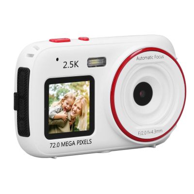 Oreilet Digital Camera for Photography, 72MP Selfie Camera with 16X Zoom Autofocus Dual Screen, Compact Vlogging Camera Point and Shoot Camera Travel Video Camera for Beginner (White)