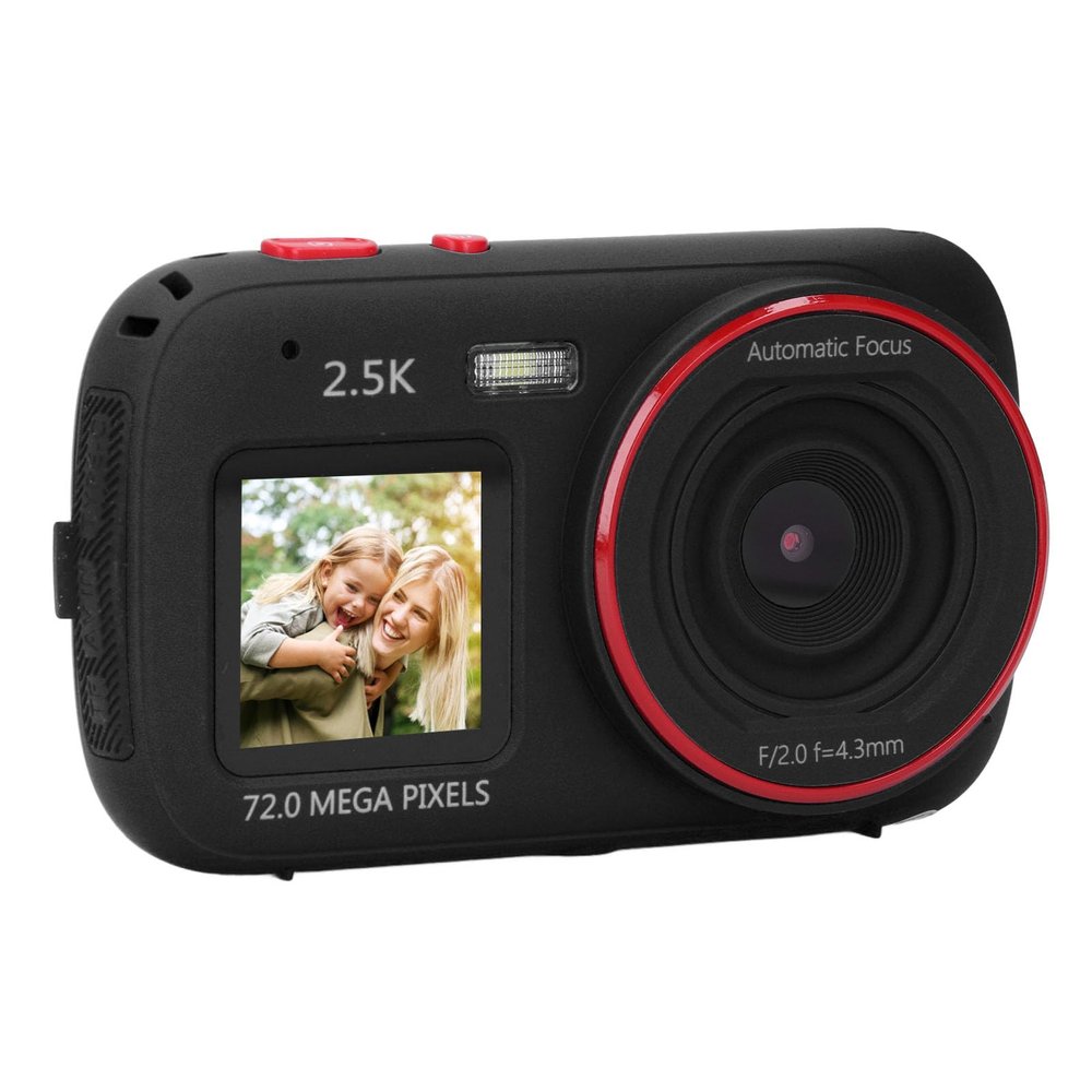 Oreilet Digital Camera for Photography, 72MP Selfie Camera with 16X Zoom Autofocus Dual Screen, Compact Vlogging Camera Point and Shoot Camera Travel Video Camera for Beginner (Black)