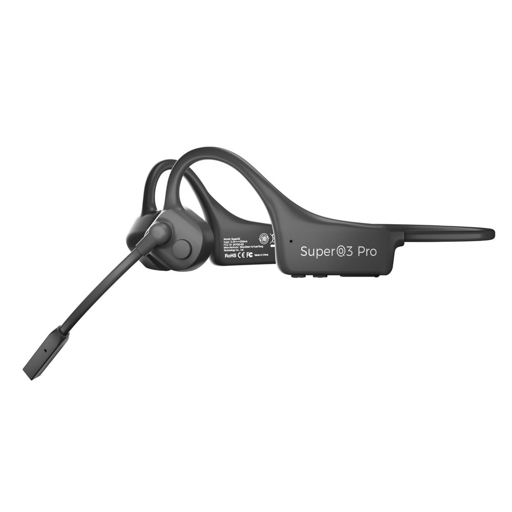 QAZITV Bone Conduction Headphones Bluetooth with mic Open Ear Wireless Headphones Noise canceling Computer headsets with mic for Clear Hand Free Calls multipoint Connection Fast Charging